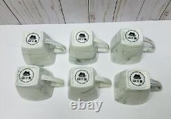 Porcelain Malacasa Gray/White Marbled Toned 6 Teacups + 6 Saucers Full Set Of 12