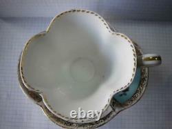 Porcelain Tea Cup Saucer Plate Set Couple Colored Antique Serveware Collectible