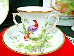 Porcelaine De Paris tea cup and saucer Trembleuse painted bird teacup Chelsea