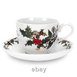 Portmeirion Christmas The Holly and Ivy Teacups and Saucers Set of 6