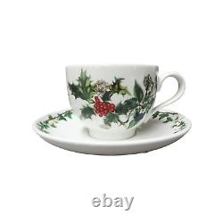 Portmeirion Christmas The Holly and Ivy Teacups and Saucers Set of 6
