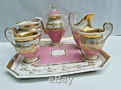 Pretty Pink Antique Vieux Old Paris Porcelain Childs Tea Set