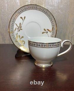 Prouna Golden Leaves Tea Cup with Saucer 24K Gold Swarovski Crystal