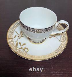 Prouna Golden Leaves Tea Cup with Saucer 24K Gold Swarovski Crystal