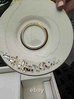 Prouna RARE Golden Crystals Tea Cup and Saucer Set Diana Adonis BRAND NEW