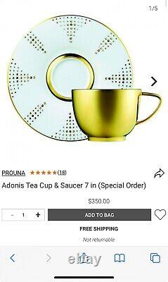 Prouna RARE Golden Crystals Tea Cup and Saucer Set Diana Adonis BRAND NEW