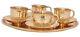Pure Brass Round Tray With 4 Brass Cup & Saucer Morning Tea Cup Set Greatgift