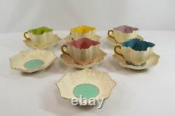 Quatrefoile Teacup Saucer Sets Alexandra Shape Leaf Bowl Solid Pattern Antique