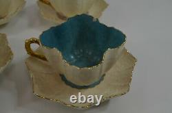 Quatrefoile Teacup Saucer Sets Alexandra Shape Leaf Bowl Solid Pattern Antique