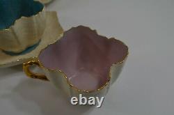 Quatrefoile Teacup Saucer Sets Alexandra Shape Leaf Bowl Solid Pattern Antique