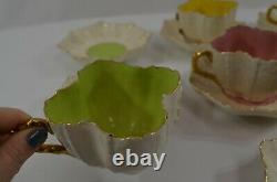 Quatrefoile Teacup Saucer Sets Alexandra Shape Leaf Bowl Solid Pattern Antique