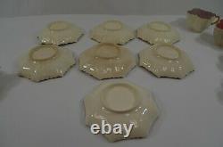 Quatrefoile Teacup Saucer Sets Alexandra Shape Leaf Bowl Solid Pattern Antique