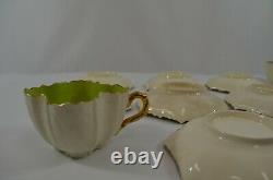 Quatrefoile Teacup Saucer Sets Alexandra Shape Leaf Bowl Solid Pattern Antique