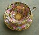 Queen Anne Heavy Gold Roses Teacup And Saucer Set Vintage Rare Tea Cup Gilt