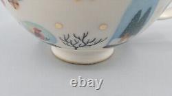 Quill and Fox for Anthropologie Christmas Snow Globe Oversized Tea Cup & Saucer