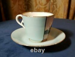 RARE! Antique Hand Painted Backauer German BPM Tea Cup & Saucer Schloss Schwerin