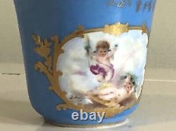 RARE Antique Sevres Chateau de St. Cloud S. 46. Signed Tea Cup France 1846