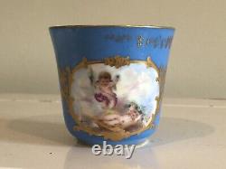 RARE Antique Sevres Chateau de St. Cloud S. 46. Signed Tea Cup France 1846