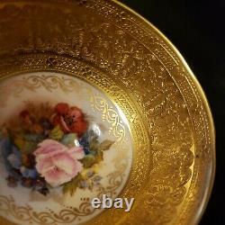 RARE Aynsley Cabbage Rose Teacup and Saucer-BURGUNDY RED-one of a kind