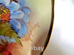 RARE Aynsley teacup BAILEY signed CABBAGE ROSE & POPPY cup and saucer