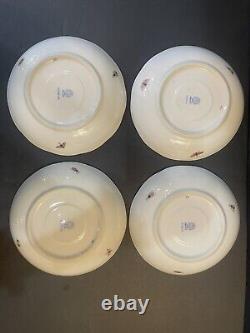 RARE Herend Rothschild Bird Border Coffee Tea Set Creamer Platter 4 Cups/Saucers