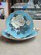 Rare Paragon Double Warrant Floating White Cabbage Rose Tea Cup & Saucer Set