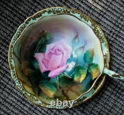 RARE Paragon Teacup & Saucer Pink Rose in the Mist Hand Painted by F Wright