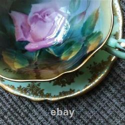 RARE Paragon Teacup & Saucer Pink Rose in the Mist Hand Painted by F Wright