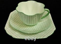 RARE Shelley Green with Stars and Dots Pattern Dainty Shape EXCELLENT