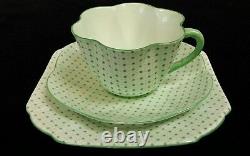 RARE Shelley Green with Stars and Dots Pattern Dainty Shape EXCELLENT