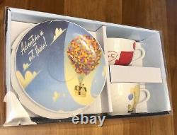 RARE Up Pixar Disney Tea Cup Saucer Set Adventure Carl Ellie Chair BRAND NEW NIB