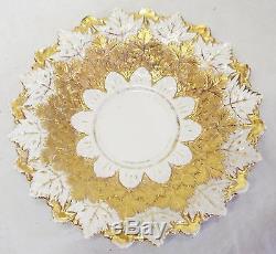 RARE c1800-1820s MEISSEN GERMANY Oak Leaf China GOLD LEAF TEA CUP & SAUCER