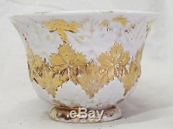 RARE c1800-1820s MEISSEN GERMANY Oak Leaf China GOLD LEAF TEA CUP & SAUCER