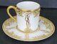 Rc Nippon Antique Hand Painted Demitasse Teacup & Saucer Set Heavy Gold Beaded