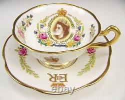 ROSINA CORONATION OF H. M QUEEN ELIZABETH JUNE 2nd 1953 GOLD CUP & SAUCER TEACUP