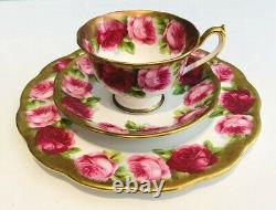 ROYAL ALBERT Trio TEA CUP SAUCER SALAD PLATE Heavy Gold OLD ENGLISH ROSE