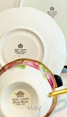 ROYAL ALBERT Trio TEA CUP SAUCER SALAD PLATE Heavy Gold OLD ENGLISH ROSE