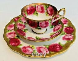 ROYAL ALBERT Trio TEA CUP SAUCER SALAD PLATE Heavy Gold OLD ENGLISH ROSE