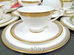 ROYAL DOULTON tea cup and saucer 7 trio sets Clarendon gold gilt teacup England