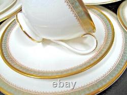 ROYAL DOULTON tea cup and saucer 7 trio sets Clarendon gold gilt teacup England