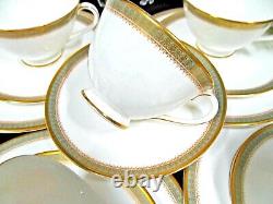 ROYAL DOULTON tea cup and saucer 7 trio sets Clarendon gold gilt teacup England