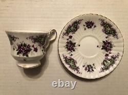 ROYAL WINDSOR fine bone china tea cup & saucer set of 8 Made in England gold rim
