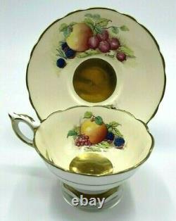 R. Band Signed Royal Stafford England Harvest Hand Painted Tea Cup & Saucer