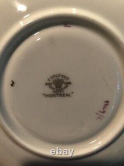 Rare 12 Coalport Montreal Coffee Tea Cup & 12 Saucers Set