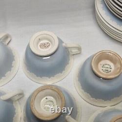 Rare 24 Pcs Wedgwood Albion Corinthian Blue Tea Cups & Saucers, Bread plates