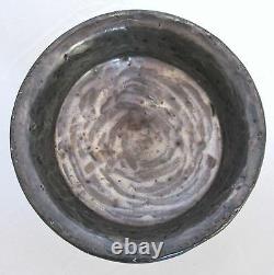 Rare 4.4 Antique Tibetan Jha Phor / Tsampa Wood Tea Bowl or Cup with Metal Liner