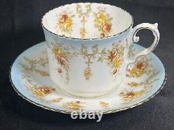 Rare ATQ Aynsley Tea Cup & Saucer Hand Painted Textured Roses Circa 1905-1925
