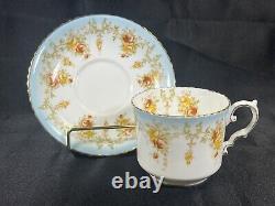 Rare ATQ Aynsley Tea Cup & Saucer Hand Painted Textured Roses Circa 1905-1925
