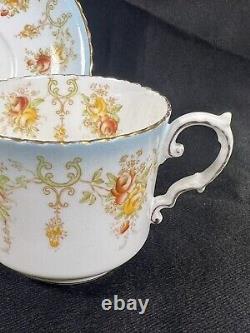 Rare ATQ Aynsley Tea Cup & Saucer Hand Painted Textured Roses Circa 1905-1925