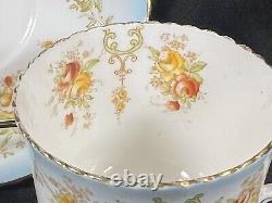 Rare ATQ Aynsley Tea Cup & Saucer Hand Painted Textured Roses Circa 1905-1925